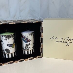 MacKenzie-Childs Butterfly Salt & Pepper Set - Black, White, Green, Purple